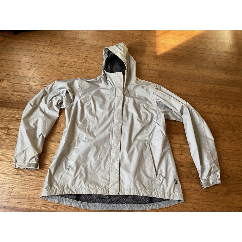 Cabela’s Waterproof Hooded Rain Jacket Men’s XL Lightweight Shell REPEL EUC Tan